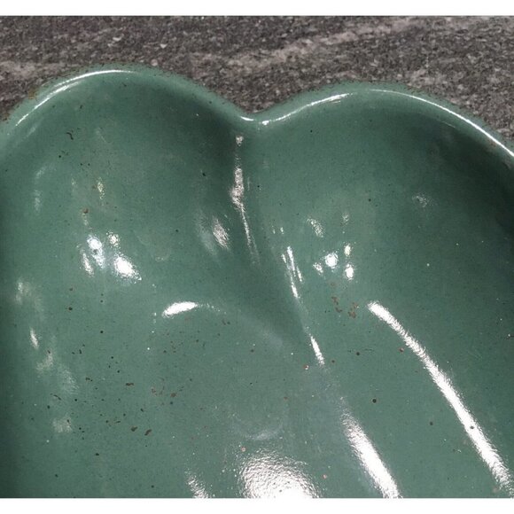 VTG Mid Century S. Ballard Vermont Blue Green Glazed Art Pottery Dish Tray 11” - Picture 4 of 6